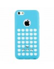 Чехол силиконовый TPU для iPhone 5C с перфорацией голубой