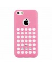 Чехол силиконовый TPU для iPhone 5C с перфорацией розовый