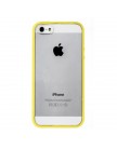 Накладка прозрачная для iPhone 5 | 5S с цветной силиконовой желтой окантовкой