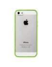 Накладка прозрачная для iPhone 5 | 5S с цветной силиконовой зеленой окантовкой