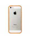 Накладка прозрачная для iPhone 5 | 5S с цветной силиконовой оранжевой окантовкой