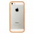 Накладка прозрачная для iPhone 5 | 5S с цветной силиконовой оранжевой окантовкой