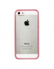 Накладка прозрачная для iPhone 5 | 5S с цветной силиконовой розовой окантовкой