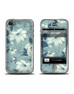 Выпуклая наклейка Flowers Blue для iPhone 4 | 4s