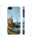 Чехол ACase для iPhone 5 | 5S Buildings and Figures near a River with Shipping