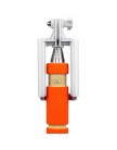 Монопод для селфи с кнопкой спуска Selfi MINI Monopod audio cable (0.48 м) оранжевый
