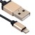USB дата-кабель для Apple LIGHTNING витой (1.0 м) черный, с металлическими золотыми наконечниками