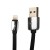 USB дата-кабель Remax Safe&Speed для Apple LIGHTNING плоский (1.0 м) черный, с серебристыми наконечниками