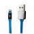 USB дата-кабель Remax Safe&Speed для Apple LIGHTNING плоский (1.0 м) голубой, с серебристыми наконечниками