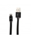 USB дата-кабель Remax My Device My Life для Apple LIGHTNING плоский (1.0 м) черный, с металическими наконечниками