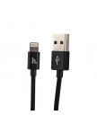 USB дата-кабель Hoco URL05 для Apple LIGHTNING (1.2 м) Черный в тканевой оплетке с металическими наконечниками