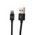 USB дата-кабель Hoco URL05 для Apple LIGHTNING (1.2 м) Черный в тканевой оплетке с металическими наконечниками