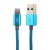 USB дата-кабель Hoco Quick Charge & Data URL09 для Apple LIGHTNING (1.2 м) Голубой в жесткой оплетке
