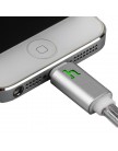 USB дата-кабель Hoco Smart Charging Indicator URL12 для Apple LIGHTNING плоский (1.2 м) Серебро в оплетке