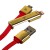 USB дата-кабель Hoco URL14 2в1 lightning&microUSB плоский (1.2 м) Красный, с золотыми металическими наконечниками