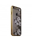 Накладка KAVARO для iPhone 6 (4.7) пластик со стразами Swarovski 29H золотистый (белые цветы)