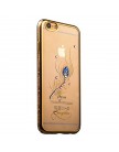 Накладка KINGXBAR для iPhone 6 (4.7) пластик со стразами Swarovski 50G золотистый (Перо)