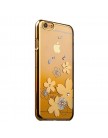 Чехол-накладка KINGXBAR для iPhone 6 (4.7) пластик со стразами Swarovski 50H золотистый (Цветы)