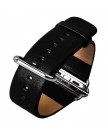 Ремешок кожаный iBacks Premium Leather Watchband для Apple Watch 38мм (классическая пряжка) - (ip60175) Black - Черный