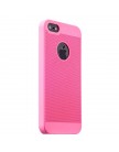 Накладка пластиковая ультра-тонкая Loopee для iPhone 5 | 5S с перфорацией Розовая