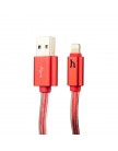 USB дата-кабель Hoco Smart Charging Indicator UPL12 для Apple LIGHTNING плоский (1.2 м) Красный в оплетке