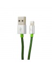 USB дата-кабель Hoco Quick Charge & Data UPL09 для Apple LIGHTNING (1.2 м) Зеленый в жесткой оплетке