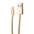 USB дата-кабель Hoco UPL05 для Apple LIGHTNING (1.2 м) Золотистый в тканевой оплетке с металическими наконечниками