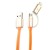 USB дата-кабель Hoco UPL08 2в1 lightning&microUSB плоский (1.2 м) Оранжевый, с золотыми металическими наконечниками
