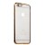 Чехол-накладка силиконовая для iPhone 6 | 6S (4.7) со стразами (один ряд) золотистый ободок в техпаке