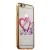 Чехол-накладка силиконовая Fashion для iPhone 6 | 6S (4.7) со стразами золотистый ободок (Сердце)