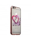 Чехол-накладка силиконовая Fashion для iPhone 6 | 6S (4.7) со стразами розовый ободок (Сердце)
