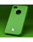 Накладка Jisoncase для iPhone 4 | 4S натуральная кожа зеленая JS-ID-005