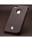 Накладка Jisoncase для iPhone 4 | 4S натуральная кожа коричневая JS-ID-005