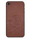 Кожаная наклейка ZAGG LEATHERskin для iPhone 4 | 4S brown embossed