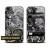 Виниловая неоновая наклейка для iPhone 4 | 4S Flowers Grey (Серые цветы, светится в темноте)
