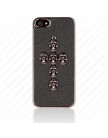 Чехол с металлическими черепами в форме креста для iPhone 5 черный