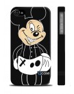 Чехол QCase для iPhone 4 | 4S K.Kazantsev - Mickey Black / Микки Маус (пластиковый чехол, защитная пленка, заставка)